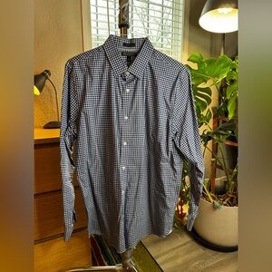 Banana Republic Navy and White Gingham Shirt